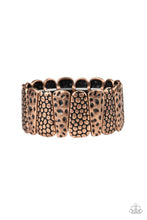 Load image into Gallery viewer, Paparazzi Texture Takedown - Copper - Hammered and Embossed Antiqued - Stretchy Band Bracelet - $5 Jewelry with Ashley Swint