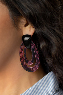 Paparazzi The HAUTE Zone - Multi - Brown Python - Acrylic Hoops - Earrings - $5 Jewelry with Ashley Swint