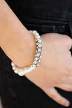 Load image into Gallery viewer, Paparazzi Traffic-Stopping Sparkle - White Pearls &amp; Rhinestones - Bracelet - $5 Jewelry with Ashley Swint