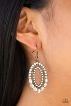Load image into Gallery viewer, Paparazzi Trophy Shimmer - Black - Rhinestones Earrings - $5 Jewelry With Ashley Swint