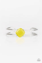 Load image into Gallery viewer, Paparazzi Turn Up The Glow - Yellow Moonstones - Silver Cuff Bracelet - $5 Jewelry With Ashley Swint