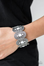 Load image into Gallery viewer, Paparazzi Turn Up The TROPICAL Heat - White Beads - Silver Stretchy Bracelet - $5 Jewelry with Ashley Swint