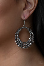 Load image into Gallery viewer, Paparazzi Universal Shimmer - Silver Hematite Rhinestones - Earrings - Life of the Party Exclusive July 2019 - $5 Jewelry With Ashley Swint