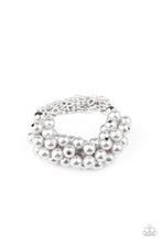 Load image into Gallery viewer, Paparazzi Up Class Clash - Silver Pearls - Stretchy Band - Bracelet - $5 Jewelry with Ashley Swint