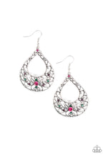Load image into Gallery viewer, Paparazzi Vine Shine - Multi - Rhinestones - Silver Teardrop Earrings - $5 Jewelry With Ashley Swint