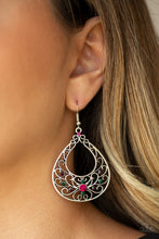 Load image into Gallery viewer, Paparazzi Vine Shine - Multi - Rhinestones - Silver Teardrop Earrings - $5 Jewelry With Ashley Swint