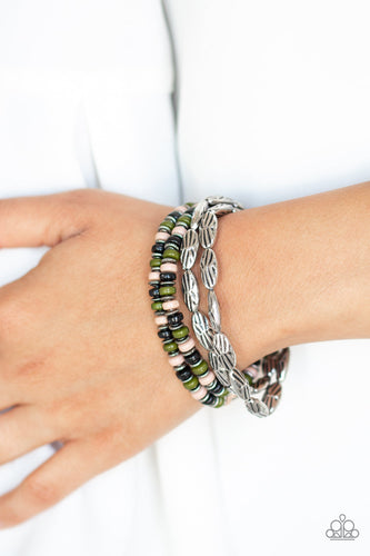 Paparazzi Wild Wonder - Multi - Brown, Black and Green Beads - Set of 4 Bracelets - $5 Jewelry With Ashley Swint