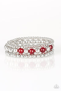 Paparazzi Always On The GLOW - Red Moonstone - Set of 3 Bracelets - $5 Jewelry With Ashley Swint