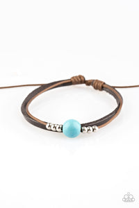 Paparazzi Balance - Blue Turquoise Stone - Leather Bracelet - $5 Jewelry With Ashley Swint