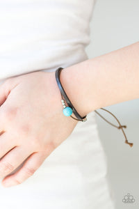 Paparazzi Balance - Blue Turquoise Stone - Leather Bracelet - $5 Jewelry With Ashley Swint