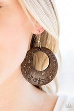 Load image into Gallery viewer, Paparazzi Beach Club Clubbin - Brown Wooden Earrings - $5 Jewelry With Ashley Swint