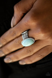 Paparazzi BEAD-To-Know Basis - Blue - White Rhinestone Silver Ring - $5 Jewelry With Ashley Swint