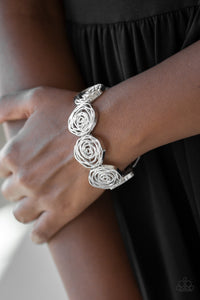 Paparazzi Beat Around The ROSEBUSH - Silver - Bracelet - $5 Jewelry With Ashley Swint