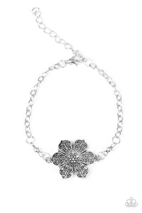 Paparazzi Bermuda Bloom - Silver Filigree Flower Bracelet - $5 Jewelry With Ashley Swint