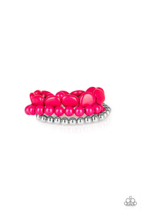 Paparazzi Color Venture - Pink - Set of 3 Bracelets - $5 Jewelry With Ashley Swint