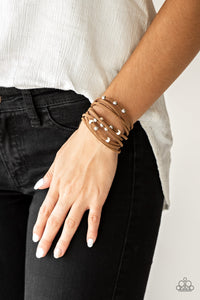Paparazzi Colorfully Coachella - White Wooden Beads - Brown Suede Bracelet - $5 Jewelry With Ashley Swint