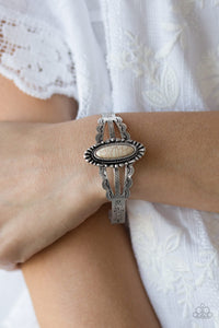 Paparazzi Desert Sage - White Stone - Cuff Bracelet - $5 Jewelry With Ashley Swint