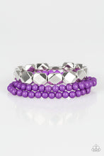 Load image into Gallery viewer, Paparazzi Fiesta Flavor - Purple - Faceted Silver Beads - Set of 3 Bracelets - $5 Jewelry With Ashley Swint