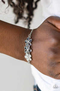 Paparazzi Flowering Fiji - Black Flowers - Silver Chain Bracelet - $5 Jewelry With Ashley Swint