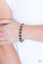 Load image into Gallery viewer, Paparazzi Globetrotter Goals - Purple Beaded Centers - Silver Frames Bracelet - $5 Jewelry With Ashley Swint