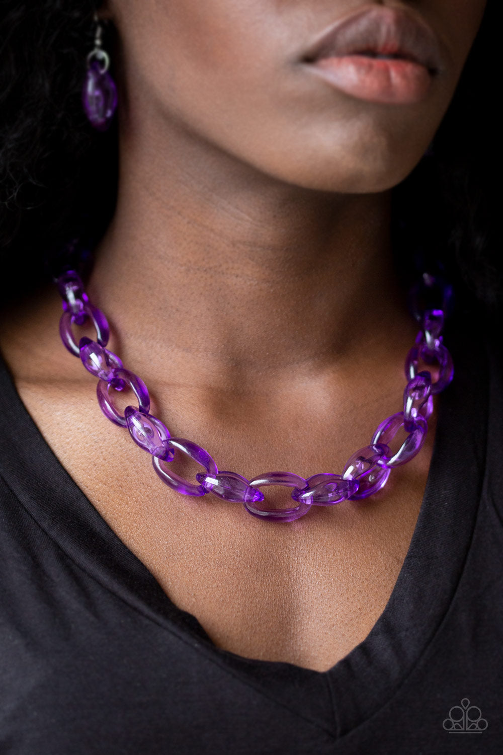 Paparazzi Ice Queen - Purple Acrylic Necklace & Earrings - $5 Jewelry With Ashley Swint