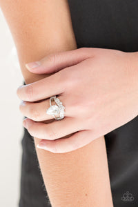 Paparazzi If The Crown Fits - White Rhinestone - Ring - $5 Jewelry With Ashley Swint