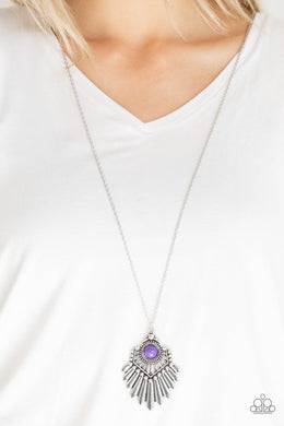 Paparazzi Inde-PENDANT Idol - Purple - Necklace & Earrings - $5 Jewelry With Ashley Swint