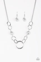 Load image into Gallery viewer, Paparazzi Lead Role - Silver - Pearly Pebbles - Hammered Silver Rings - Necklace and matching Earrings - $5 Jewelry with Ashley Swint