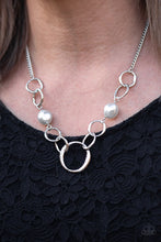 Load image into Gallery viewer, Paparazzi Lead Role - Silver - Pearly Pebbles - Hammered Silver Rings - Necklace and matching Earrings - $5 Jewelry with Ashley Swint