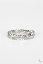 Load image into Gallery viewer, Paparazzi Let There BEAM Light - Silver - Hematite Rhinestones - Set of 3 Bracelets - $5 Jewelry With Ashley Swint