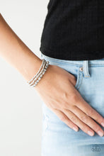 Load image into Gallery viewer, Paparazzi Let There BEAM Light - Silver - Hematite Rhinestones - Set of 3 Bracelets - $5 Jewelry With Ashley Swint