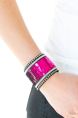 Paparazzi MERMAIDS Have More Fun - Pink / Silver - Bracelet - Life of the Party Exclusive - $5 Jewelry With Ashley Swint