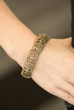 Load image into Gallery viewer, Paparazzi Naturally Nepal - Brass - Antiqued Shimmer - Ornate Stretchy Bracelet - $5 Jewelry With Ashley Swint