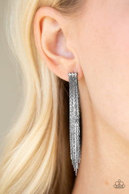 Paparazzi Night At The Oscars - Black - Rhinestones Earrings - Life of the Party Exclusive February 2019 - $5 Jewelry With Ashley Swint