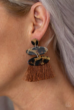 Load image into Gallery viewer, Paparazzi No One Likes A Cheetah - Brown Fringe / Thread Earrings - $5 Jewelry With Ashley Swint