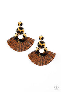 Paparazzi One Big Party ANIMAL - Multi - Cheetah Fringe Thread Earrings - $5 Jewelry With Ashley Swint