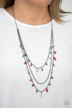 Load image into Gallery viewer, Paparazzi Pebble Beach Beauty - Multi - Pearly Pebbles - Gunmetal Chains Necklace &amp; Earrings - $5 Jewelry With Ashley Swint