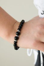 Load image into Gallery viewer, Paparazzi Radiantly Royal - Black - White Rhinestones - Stretchy Bracelet - $5 Jewelry With Ashley Swint