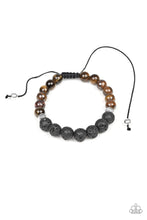 Load image into Gallery viewer, Paparazzi Relaxation - Brown - Tiger&#39;s Eye - Lava Rock - Sliding Knot Bracelet - $5 Jewelry With Ashley Swint