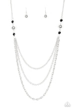 Load image into Gallery viewer, Paparazzi RITZ It All - Black - Glittery Rhinestones - Silver Beads - Necklace &amp; Earrings - $5 Jewelry With Ashley Swint