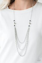 Load image into Gallery viewer, Paparazzi RITZ It All - Black - Glittery Rhinestones - Silver Beads - Necklace &amp; Earrings - $5 Jewelry With Ashley Swint