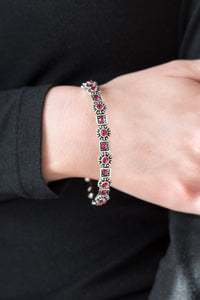 Paparazzi Spring Inspiration - Pink Rhinestones - Whimsical Bangle Bracelet - $5 Jewelry With Ashley Swint