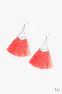 Paparazzi Tassel Tuesdays - Orange / Coral Thread Tassel Earrings - $5 Jewelry With Ashley Swint