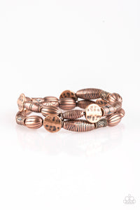 Paparazzi The Spice of WILDLIFE - Copper - Etched & Hammered - Linked Bracelets - $5 Jewelry With Ashley Swint