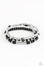 Load image into Gallery viewer, Paparazzi Very Vivacious - Black - and Silver Beads - Set of 3 Bracelets - $5 Jewelry With Ashley Swint