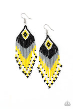 Load image into Gallery viewer, Paparazzi Wind Blown Wanderer - Multi Yellow - Seed Bead Earrings - $5 Jewelry With Ashley Swint