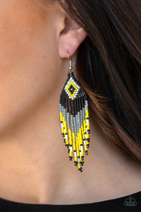 Paparazzi Wind Blown Wanderer - Multi Yellow - Seed Bead Earrings - $5 Jewelry With Ashley Swint