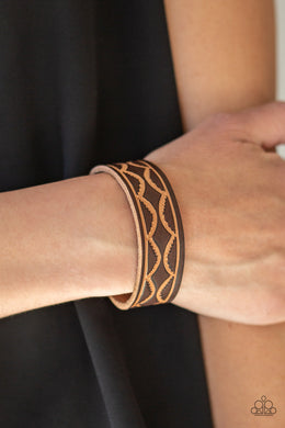 Paparazzi Zion Horizon - Brown Leather - Urban Bracelet - $5 Jewelry With Ashley Swint