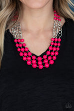 Load image into Gallery viewer, Paparazzi A La Vogue - Pink - Silver Chains - Necklace &amp; Earrings - $5 Jewelry with Ashley Swint