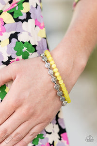 Paparazzi Dewy Dandelions - Yellow - Bracelet - Trend Blend / Fashion Fix Exclusive - August 2020 - $5 Jewelry with Ashley Swint